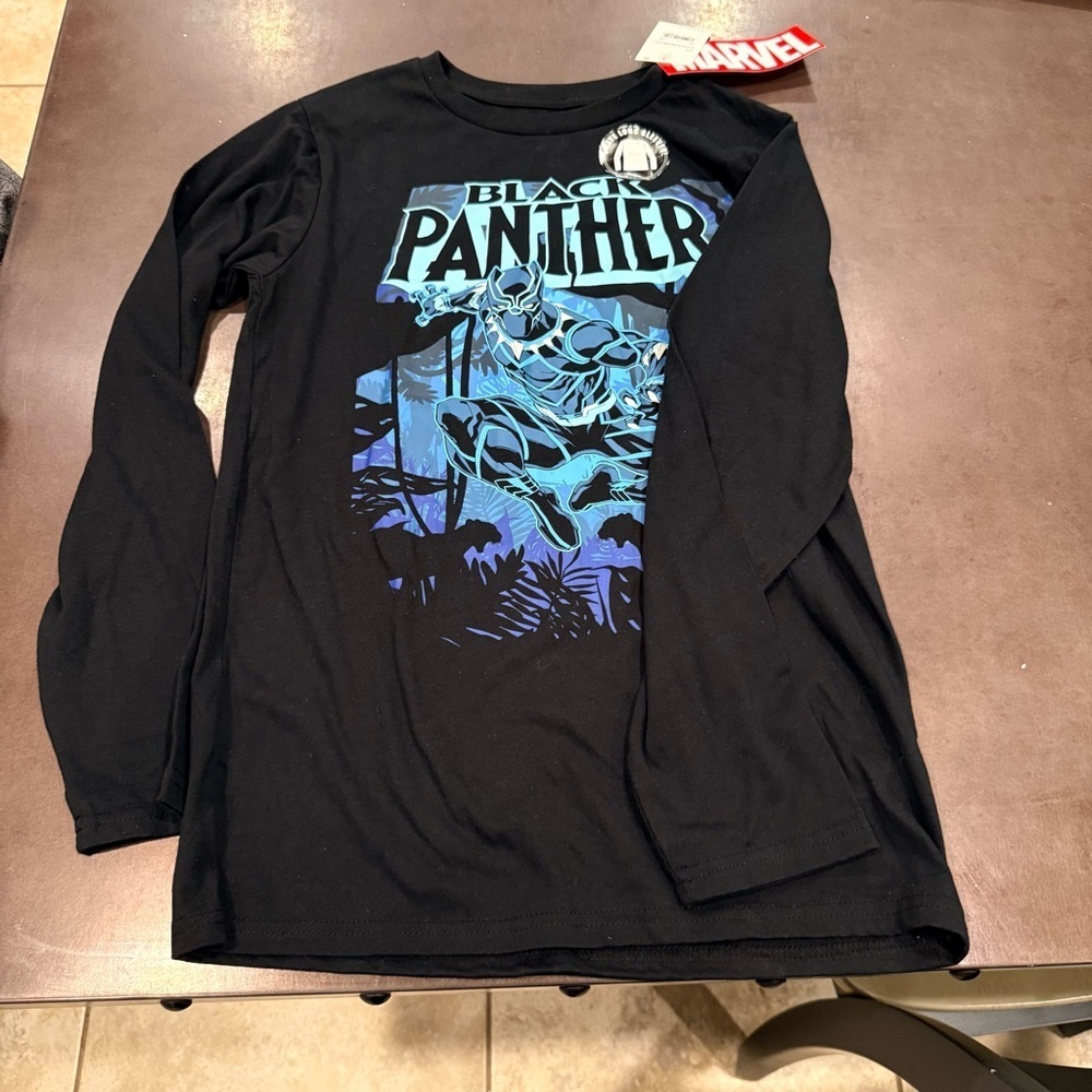 Marvel Black Panther Graphic Tee with Blue Accents